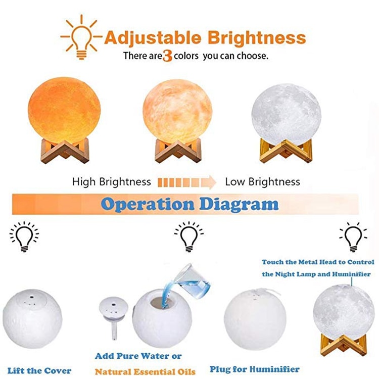USB Full Moon Light Air Humidifiers USB Full Moon Light Air Humidifiers