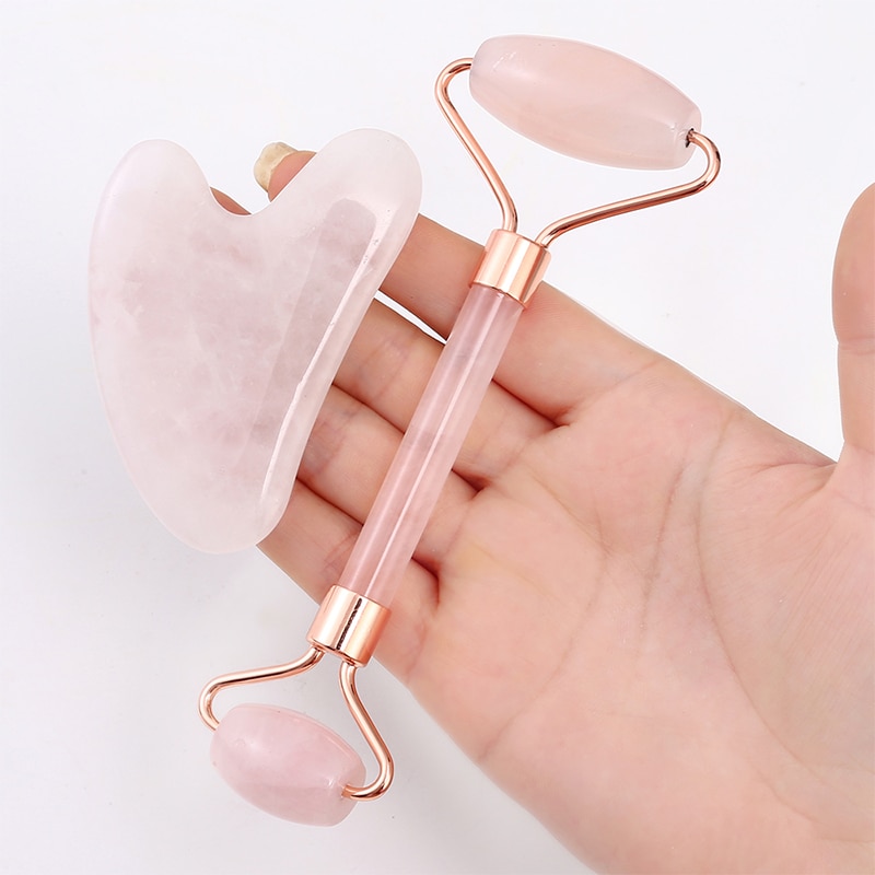 Rose Quartz Roller Facial Massager
