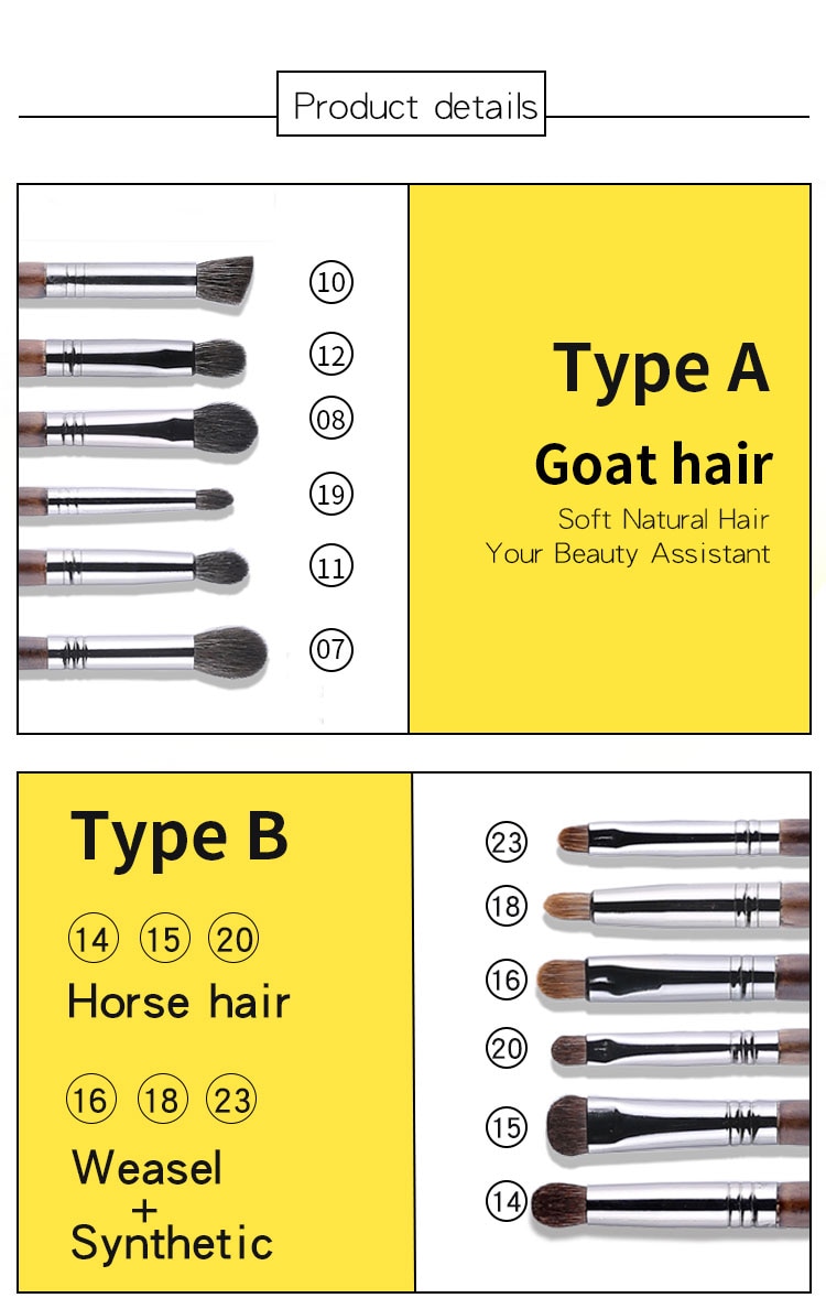 Ultra Soft Goat Hair Eye Makeup Brushes 6 Pcs Set Ultra Soft Goat Hair Eye Makeup Brushes 6 Pcs Set