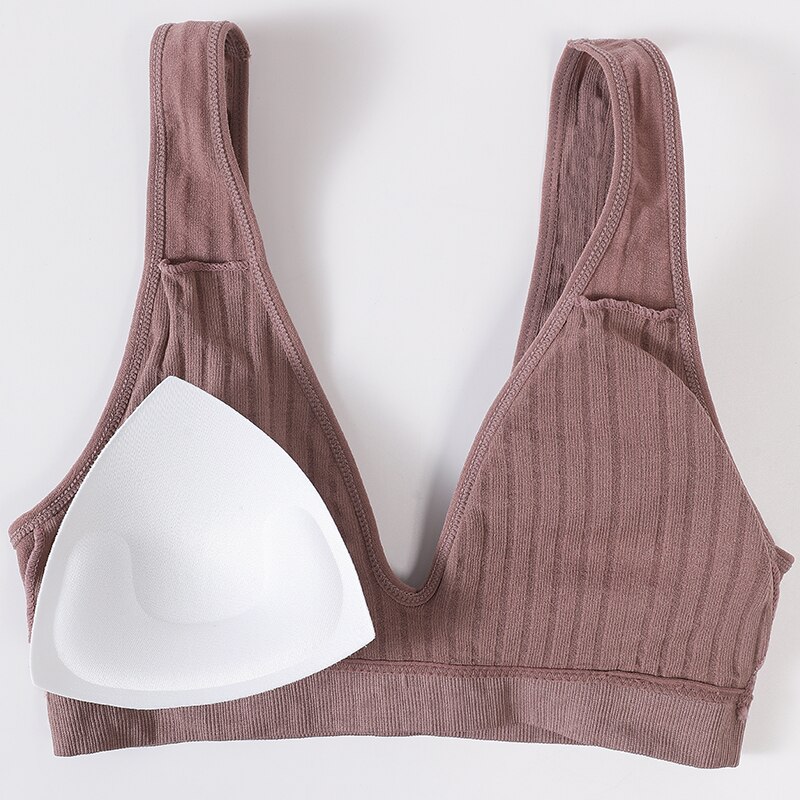 Women's Ribbed Fabric Seamless Bra